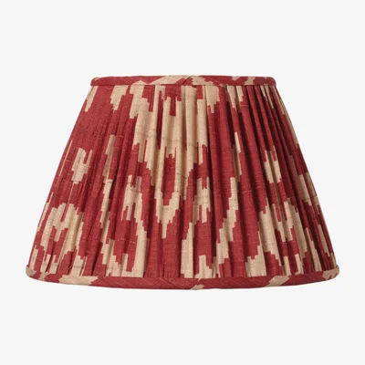 OKA 25cm Pleated Palau Silk Empire Lampshade - Red