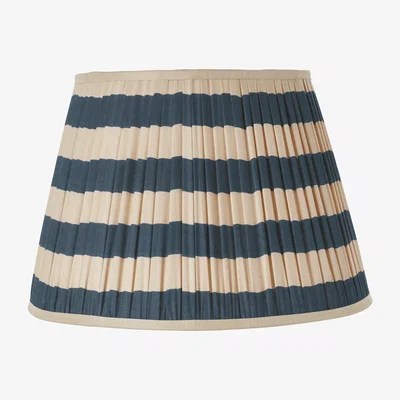 OKA Warna Silk Pleated Lampshade 45cm  - Dark Blue