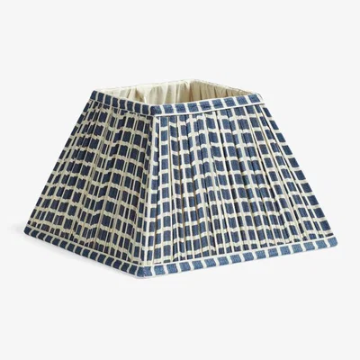 OKA OKA, Avalon Square Lampshade 25cm - Ink Blue, Lampshades, Silk, Geometric