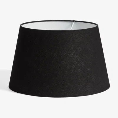 OKA OKA, Drum Linen Lampshade 35cm - Black, Lampshades, Linen