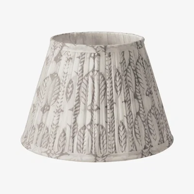 OKA OKA, 25cm Pleated Daun Cotton Lampshade - Poppy Seed, Lampshades, Cotton, Patterned