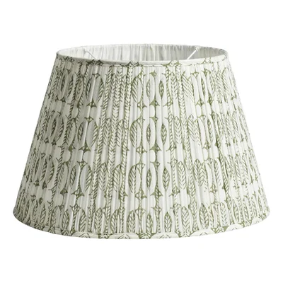 OKA Pleated Daun Cotton Lampshade 50cm - Moss