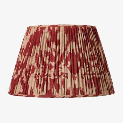 OKA OKA, 45cm Pleated Palau Silk Empire Lampshade - Red, Lampshades, Silk, Patterned