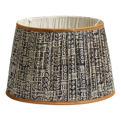 OKA Grassetto Symbols Lampshade 35cm - Indigo/Ochre