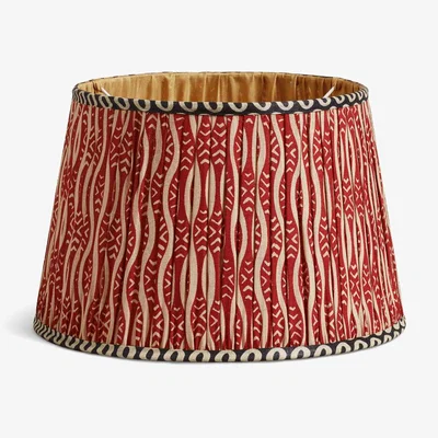 OKA OKA, Roa Lampshade 35cm - Vermillion Red, Lampshades, Polyester/Silk, Geometric