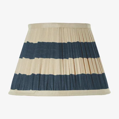 OKA 25cm Warna Silk Pleated Lampshade - Dark Blue