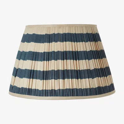 OKA Warna Silk Pleated Lampshade 50cm  - Dark Blue