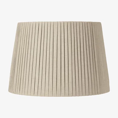 OKA 50cm Pleated Linen Lampshade - Natural