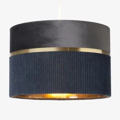 Downtown BHS Violet Mixed Fabric Shade 30cm - Grey