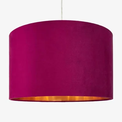 Downtown BHS Velvet Easyfit Light Shade 40cm - Raspberry Red