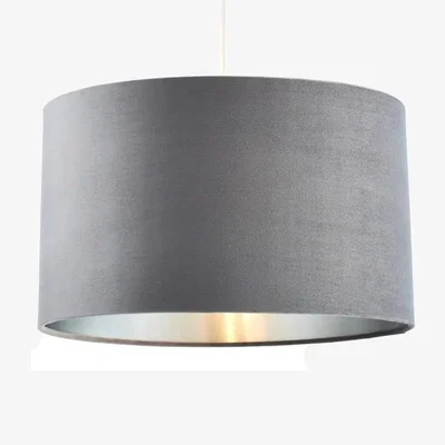 Downtown BHS Velvet Easy Fit Light Shade 40cm - Seal/Satin Nickel