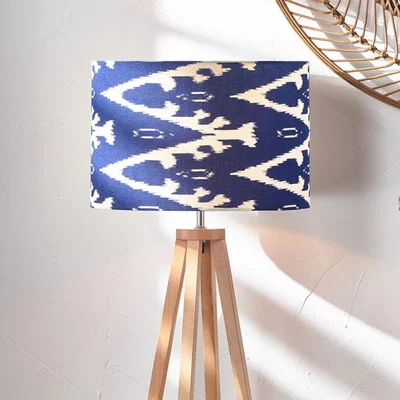 Pagazzi Lars 40cm Blue Ikat Drum Shade
