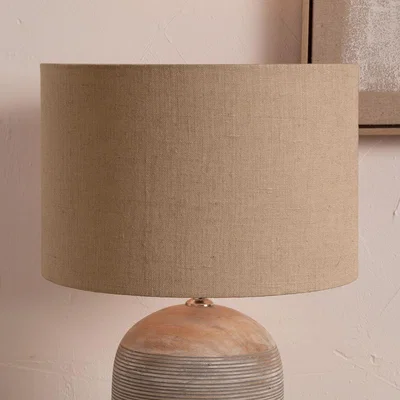 Pagazzi Edward 35cm Brown Linen Cylinder Shade