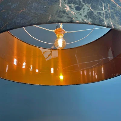 Pagazzi Black Brushed Lava Shade with Copper Lining 70 cm
