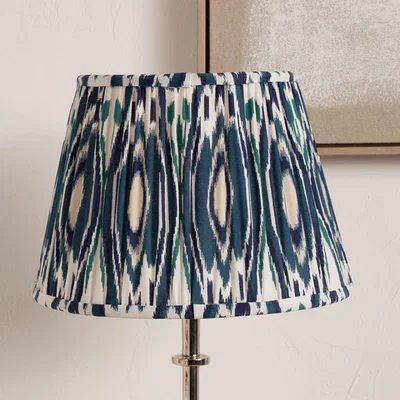 Pagazzi Izara 40cm Blue Ikat Pleated Tapered Shade