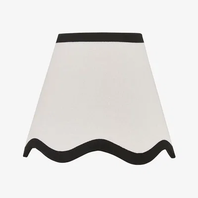 Pagazzi Ripple Candle Shade Off White/Black 15Cm