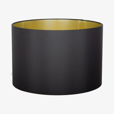 Pagazzi Metallic 40cm Black Silk Light Shade with Gold Card Lining