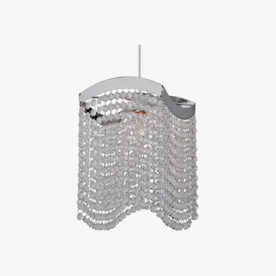 Pagazzi Milbrae Polished Chrome and Beaded Pendant Light Shade
