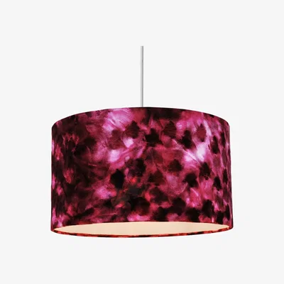 Pagazzi Lufi 35cm Textured Velour Cylinder Shade Berry Spotted Shade
