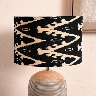Pagazzi Lars 35cm Black Ikat Drum Shade