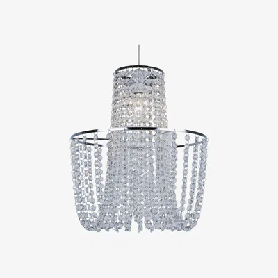 Pagazzi Florina Draped Bead Easy Fit Polished Chrome Pendant Shade