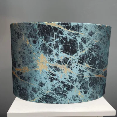 Pagazzi Teal and Gold Brushed Lava Shade with Gold Lining 33 cm