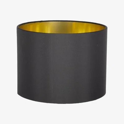 Pagazzi Metallic 30cm Black Silk Light Shade with Gold Card Lining