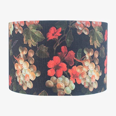 Pagazzi Jenny Worrall 45cm Black Fruit and Flowers Linen Light Shade