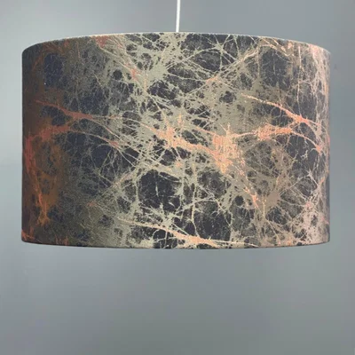 Pagazzi Black and Copper Brushed Lava Shade with Copper Lining 50 cm