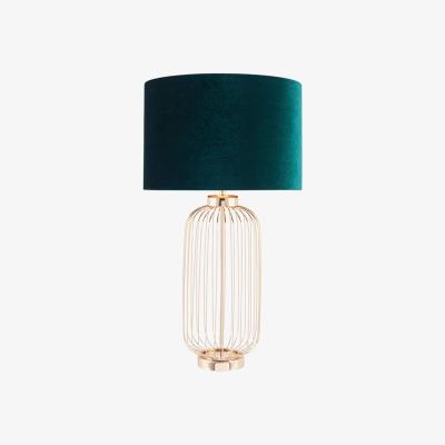 Pagazzi Dania French Gold 51cm Table Lamp with a Forest Green Velvet Shade