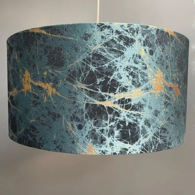 Pagazzi Teal and Gold Brushed Lava Shade with Gold Lining 40 cm