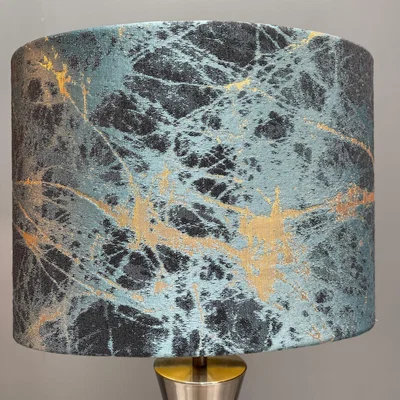 Pagazzi Teal and Gold Brushed Lava Shade with Gold Lining 28 cm