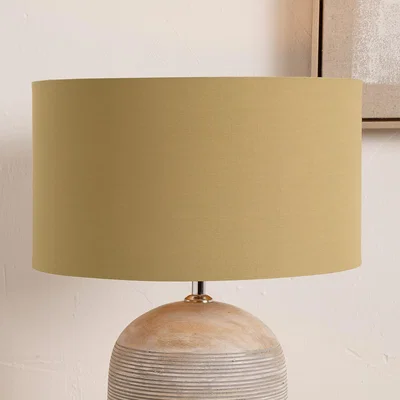 The Range 30cm Poly Cotton Cylinder Drum Table Lamp Shade - Brown