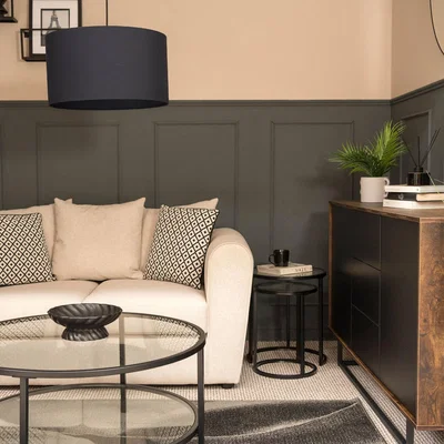 The Range Reni Large Fabric Pendant Drum Lampshade - Navy Blue