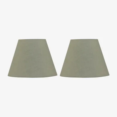 The Range Set Of 2 Sage Green Cotton 20cm Diameter Tapered Fabric Lamp Shades - Green