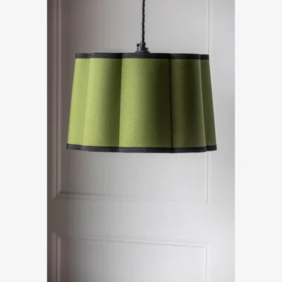 Rockett St George Olive Green Scalloped Lampshade