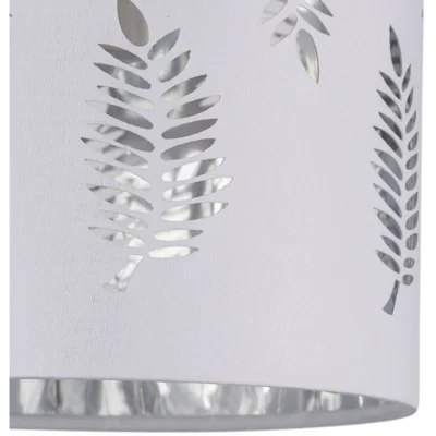 The Range Fern Fabric Shade - White Cotton With Silver Inner Detail