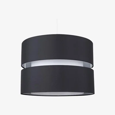 The Range Modern Large 2 Tier Black Cylinder Ceiling Pendant Light Shade - Black