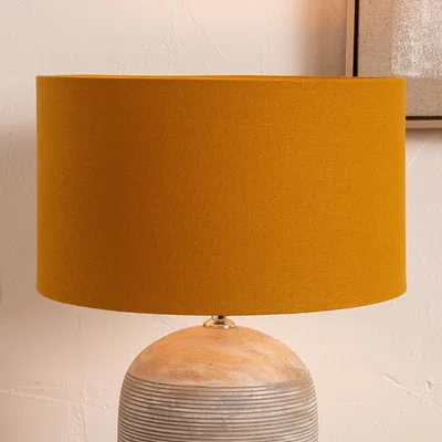 The Range 45cm Mustard Yellow Table Lampshade Drum Floor Lamp Shade - Yellow