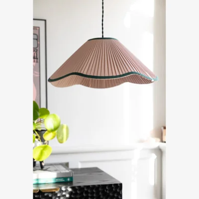 Rockett St George Scalloped Pleated Easyfit Ceiling Light Shade - Pink & Green