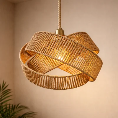 The Range 30cm Handwoven Rattan Pendant Lampshade Natural Wicker Ceiling Light Shade - Brown