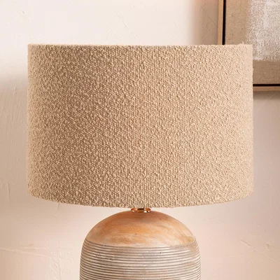 The Range Boucle Cylinder Lamp Shades - Brown / 45cm