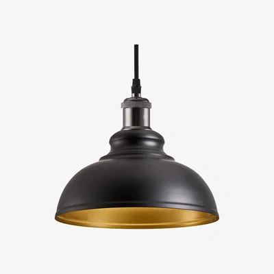 The Range Retro Industrial Dome shape Pendant Lampshade - Black