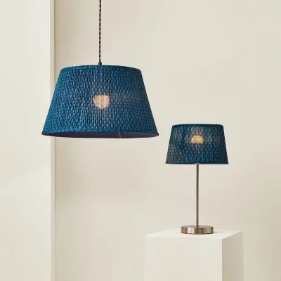 The Range Malina Pleated Tapered Colour Inner Easy Fit Lamp Shade - Small Dark Teal / Yes - Dark Teal / 45cm / Yes
