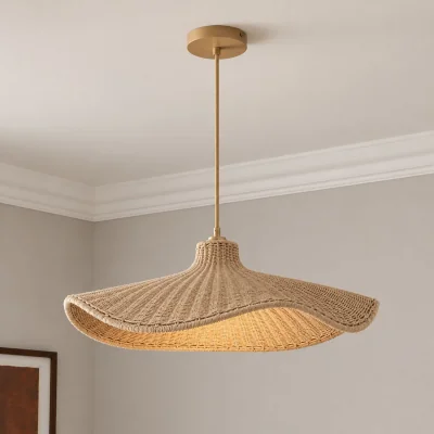 The Range CGC Altheia Large 60cm Handmade Woven Rattan Paper Lampshade - Beige