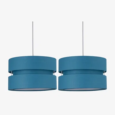 The Range Pair Of Teal Layered Easy Fit Light Shades - Teal