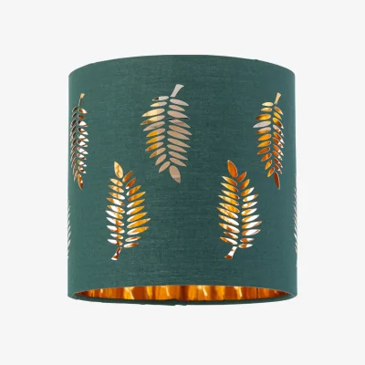 The Range Fern Dark Green Cut Out 15.5cm Table Lamp Shade - Green