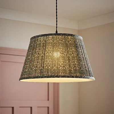 The Range Abel Large Floral Pleated Tapered Lamp Shade - Green