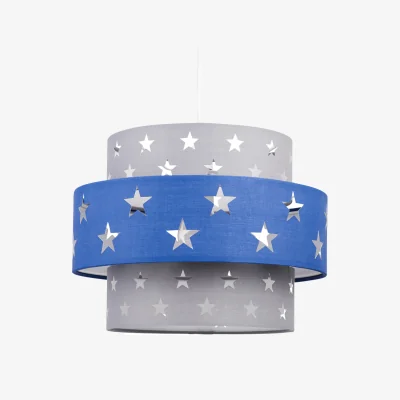 The Range Navy Blue And Grey Star Two Tier Light Shade - Grey