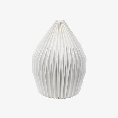 The Range Astrid Origami Teardrop Paper Pleated Shade with Bulb - White